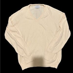 Christian Dior Monsieur V-Neck Sweater Cream White Size XL USA